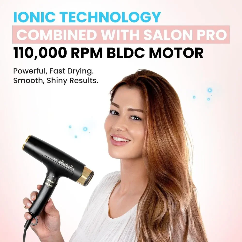 NEW Ionic Hair Blow Dryer w Smart Sensor Mat AUTO-PAUSE Frizz Control Diffuser